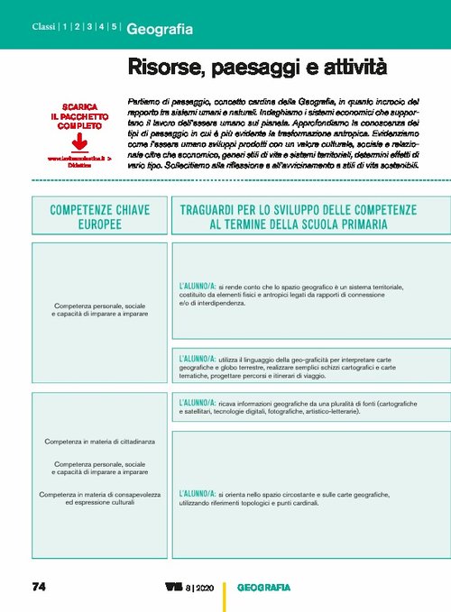 Risorse, paesaggi e attività | Giunti Scuola Risorse, paesaggi e attività | Giunti Scuola