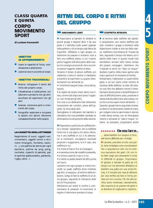 Ritmi del corpo e ritmi del gruppo | Giunti Scuola