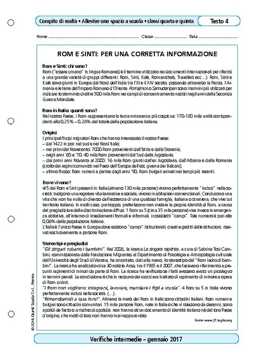 Rom e Sinti: per una corretta informazione | Giunti Scuola Rom e Sinti: per una corretta informazione | Giunti Scuola