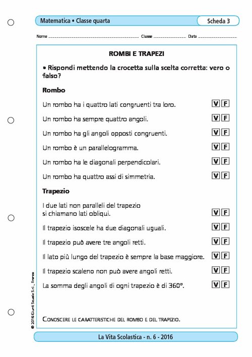 Rombi e trapezi | Giunti Scuola Rombi e trapezi | Giunti Scuola