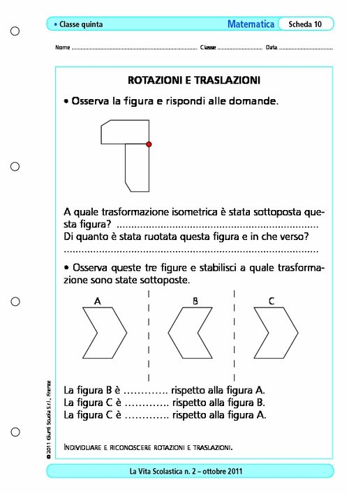 Rotazioni e traslazioni | Giunti Scuola Rotazioni e traslazioni | Giunti Scuola