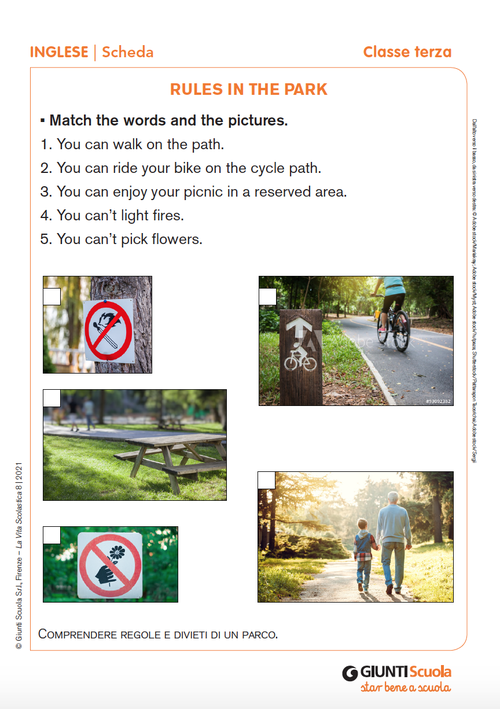 Rules in the park | Giunti Scuola Rules in the park | Giunti Scuola