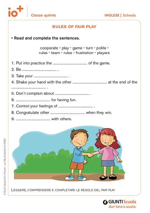 Rules of fair play | Giunti Scuola Rules of fair play | Giunti Scuola