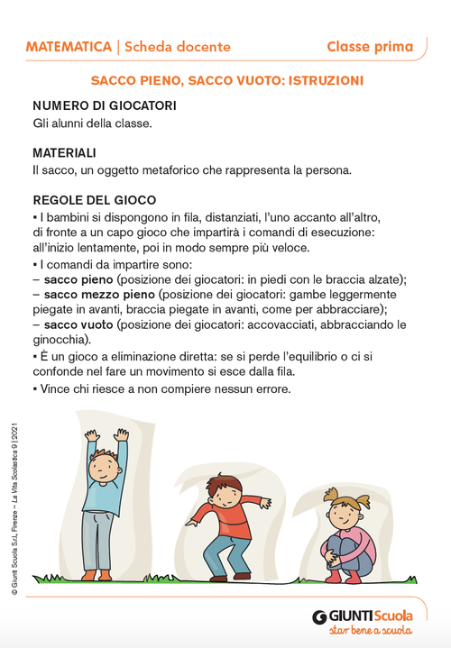 Sacco pieno, sacco vuoto: istruzioni | Giunti Scuola Sacco pieno, sacco vuoto: istruzioni | Giunti Scuola