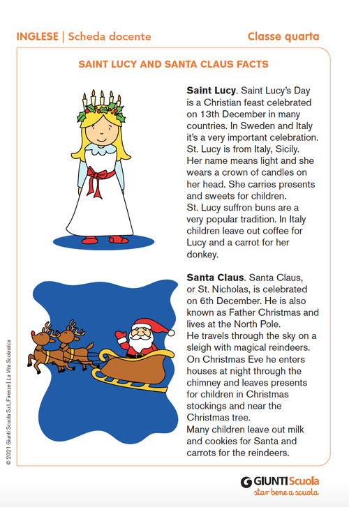 Saint Lucy and Santa Claus facts | Giunti Scuola Saint Lucy and Santa Claus facts | Giunti Scuola