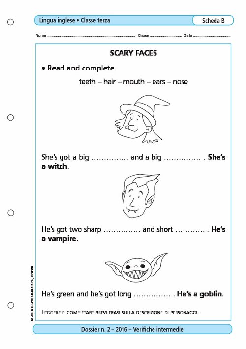Scary faces | Giunti Scuola Scary faces | Giunti Scuola
