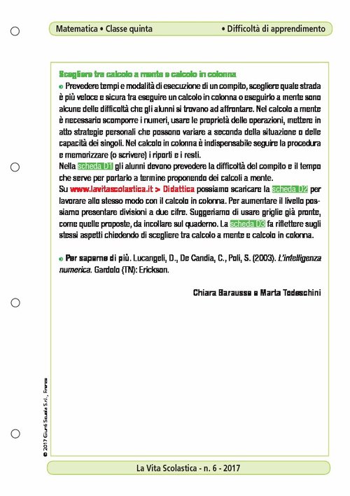Scegliere tra calcolo a mente e calcolo in colonna | Giunti Scuola