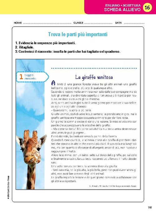Scheda allievo 16 | Giunti Scuola Scheda allievo 16 | Giunti Scuola