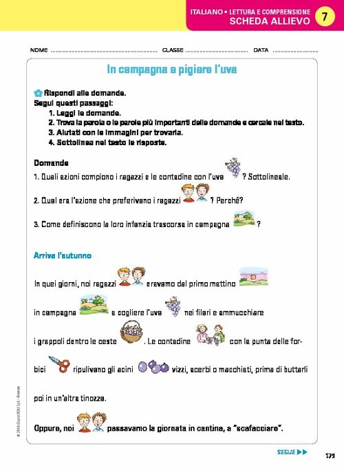 Scheda allievo 7 | Giunti Scuola
