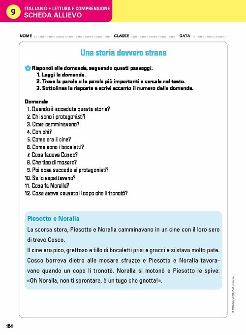 Scheda allievo 9 | Giunti Scuola Scheda allievo 9 | Giunti Scuola