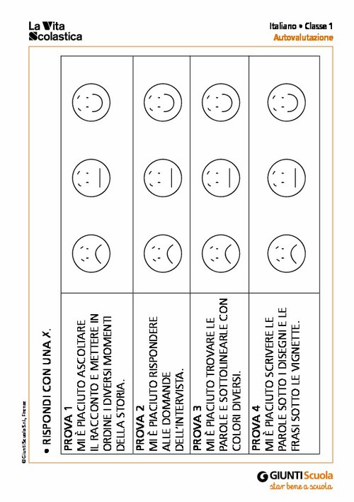 Schede di autovalutazione: classe 1 | Giunti Scuola