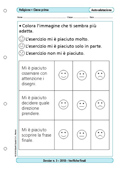 Schede di autovalutazione: Religione cattolica, tutte le classi | Giunti Scuola