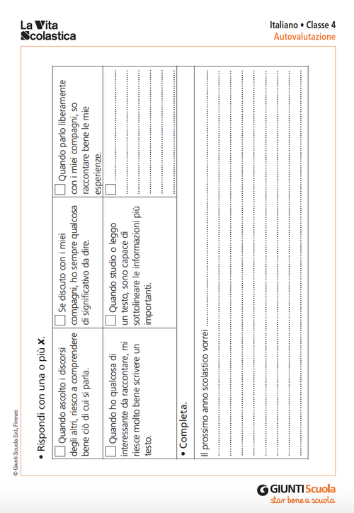Schede per l'autovalutazione classe quarta – Verifiche finali 2020-2021 | Giunti Scuola Schede per l'autovalutazione classe quarta – Verifiche finali 2020-2021 | Giunti Scuola