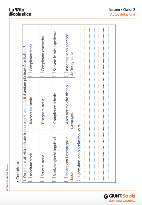 Schede per l'autovalutazione classe seconda – Verifiche finali 2020-2021 | Giunti Scuola Schede per l'autovalutazione classe seconda – Verifiche finali 2020-2021 | Giunti Scuola