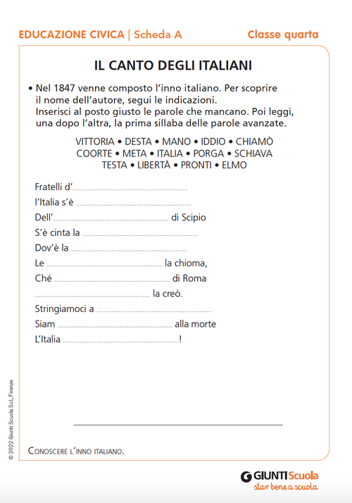 Schede verifiche intermedie | Educazione civica 4 | Giunti Scuola