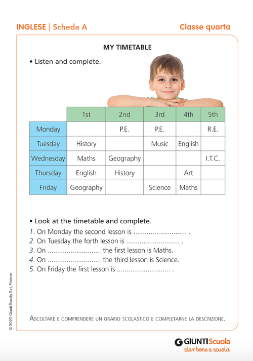 Schede verifiche intermedie | Inglese 4 | Giunti Scuola Schede verifiche intermedie | Inglese 4 | Giunti Scuola