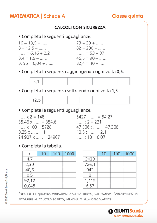 Schede verifiche intermedie | Matematica 5 | Giunti Scuola