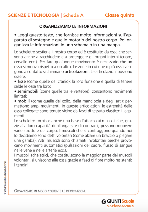 Schede verifiche intermedie | Scienze e Tecnologia 5 | Giunti Scuola Schede verifiche intermedie | Scienze e Tecnologia 5 | Giunti Scuola
