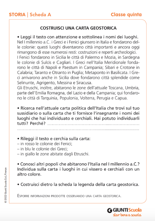 Schede verifiche intermedie | Storia 5 | Giunti Scuola Schede verifiche intermedie | Storia 5 | Giunti Scuola