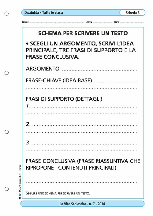 Schema per scrivere un testo | Giunti Scuola Schema per scrivere un testo | Giunti Scuola
