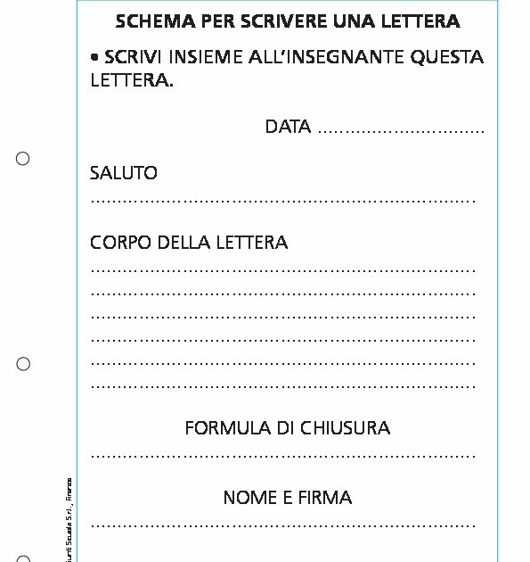 Schema Per Scrivere Una Lettera Giunti Scuola