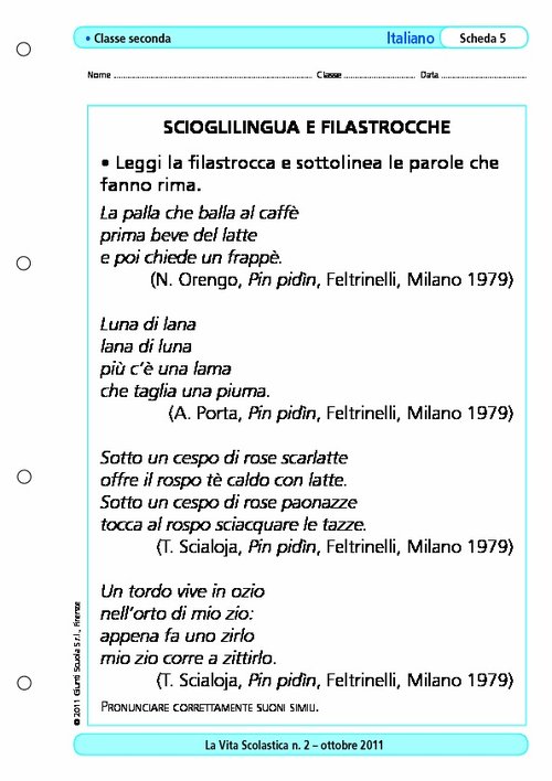 Scioglilingua e filastrocche | Giunti Scuola