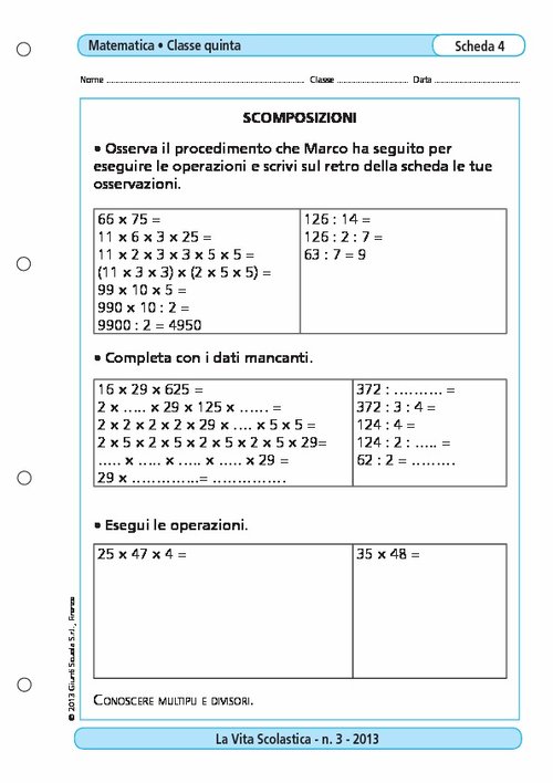 Scomposizione | Giunti Scuola Scomposizione | Giunti Scuola