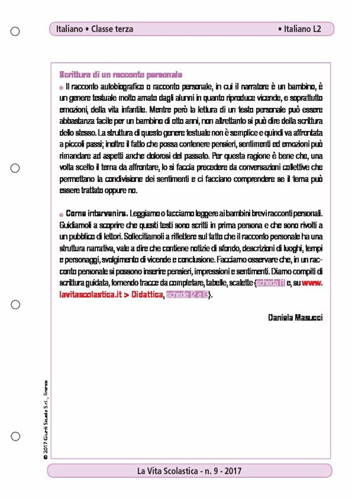 Scrittura di un racconto personale | Giunti Scuola Scrittura di un racconto personale | Giunti Scuola