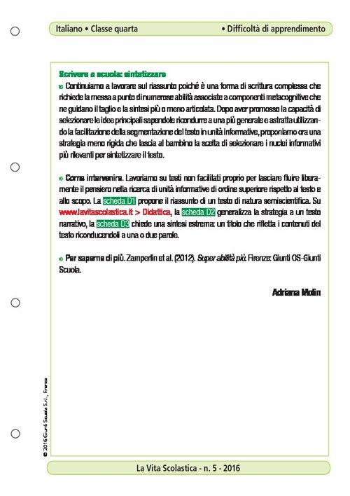 Scrivere a scuola: sintetizzare | Giunti Scuola Scrivere a scuola: sintetizzare | Giunti Scuola