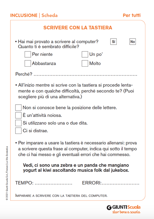 Scrivere con la tastiera | Giunti Scuola Scrivere con la tastiera | Giunti Scuola