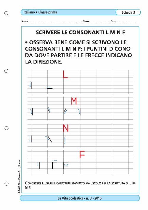 Scrivere le consonanti L M N F | Giunti Scuola Scrivere le consonanti L M N F | Giunti Scuola