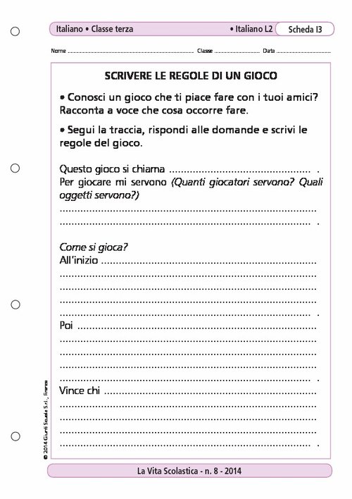 Scrivere le regole di un gioco | Giunti Scuola Scrivere le regole di un gioco | Giunti Scuola