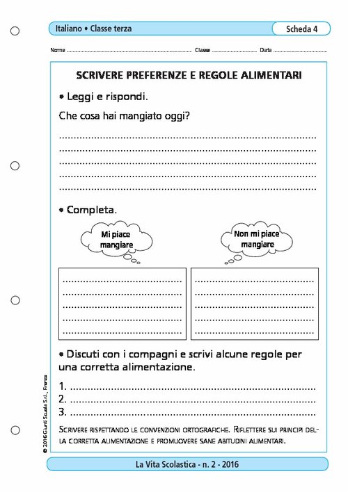 Scrivere preferenze e regole alimentari | Giunti Scuola Scrivere preferenze e regole alimentari | Giunti Scuola