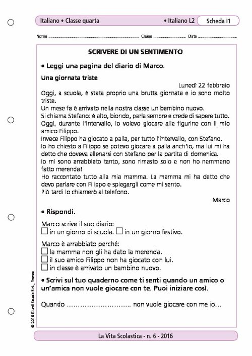 Scrivere un sentimento | Giunti Scuola Scrivere un sentimento | Giunti Scuola
