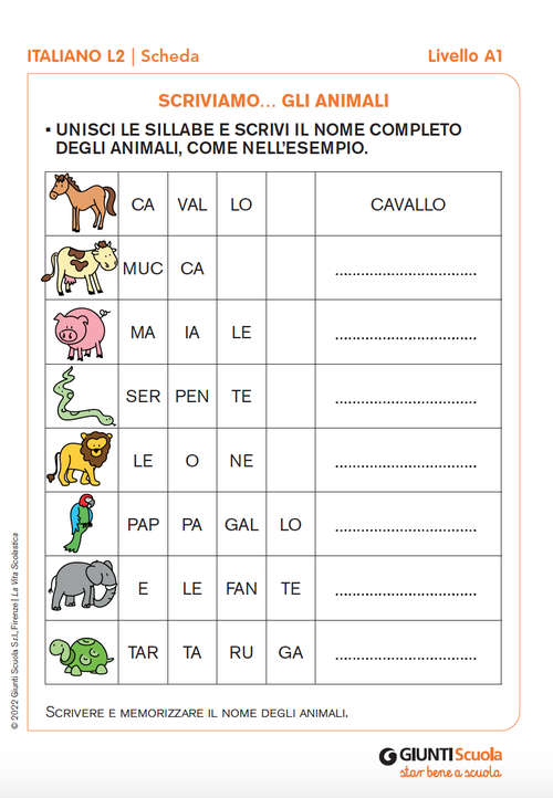 Scriviamo... gli animali | Giunti Scuola Scriviamo... gli animali | Giunti Scuola