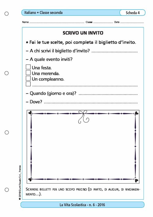 Scrivo un invito | Giunti Scuola Scrivo un invito | Giunti Scuola
