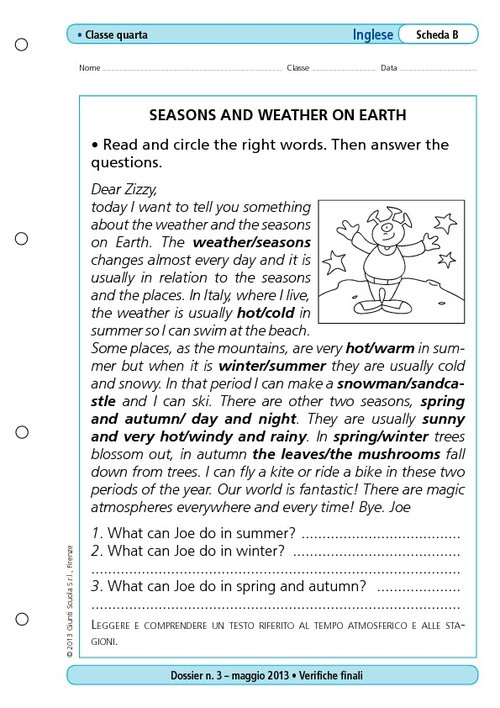 Seasons and weather on Earth | Giunti Scuola Seasons and weather on Earth | Giunti Scuola