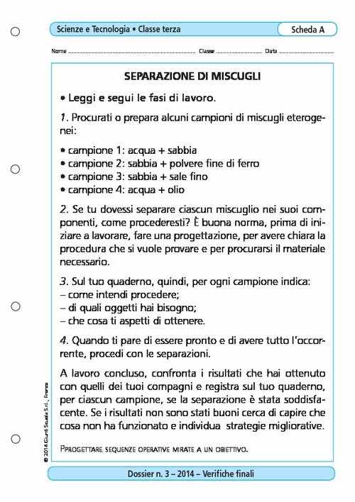 Separazione di miscugli | Giunti Scuola Separazione di miscugli | Giunti Scuola