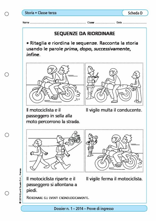 Sequenze da riordinare | Giunti Scuola Sequenze da riordinare | Giunti Scuola