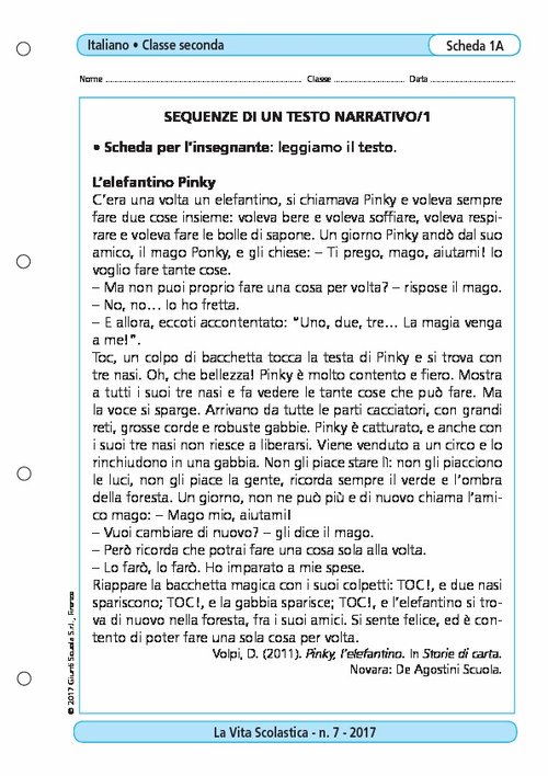 Sequenze di un testo narrativo/1 | Giunti Scuola Sequenze di un testo narrativo/1 | Giunti Scuola