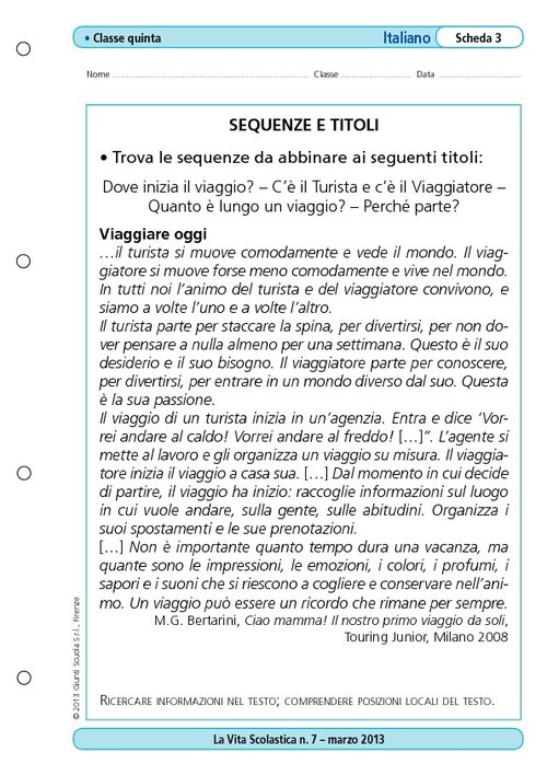 Sequenze e titoli | Giunti Scuola Sequenze e titoli | Giunti Scuola