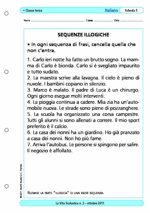Sequenze illogiche | Giunti Scuola Sequenze illogiche | Giunti Scuola