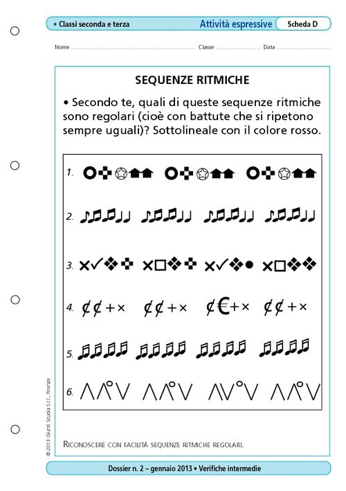 Sequenze ritmiche | Giunti Scuola Sequenze ritmiche | Giunti Scuola
