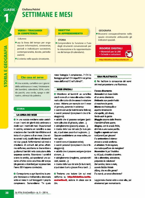 Settimane e mesi | Giunti Scuola Settimane e mesi | Giunti Scuola