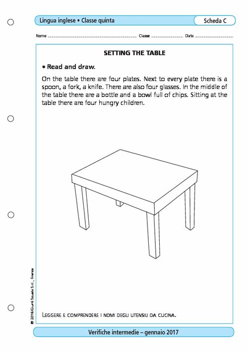Setting the table | Giunti Scuola Setting the table | Giunti Scuola