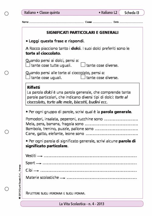 Significati particolari e generali | Giunti Scuola Significati particolari e generali | Giunti Scuola