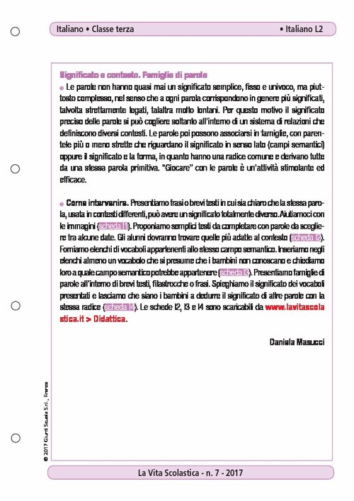 Significato e contesto. Famiglie di parole | Giunti Scuola