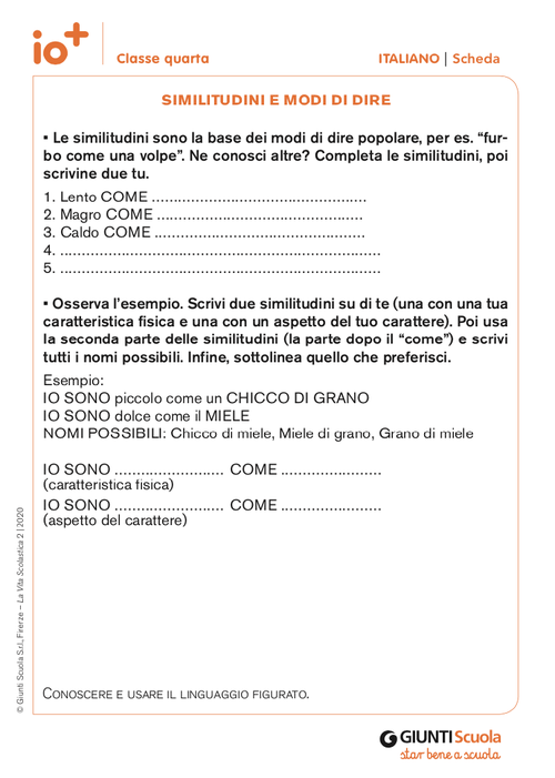 Similitudini e modi di dire | Giunti Scuola Similitudini e modi di dire | Giunti Scuola