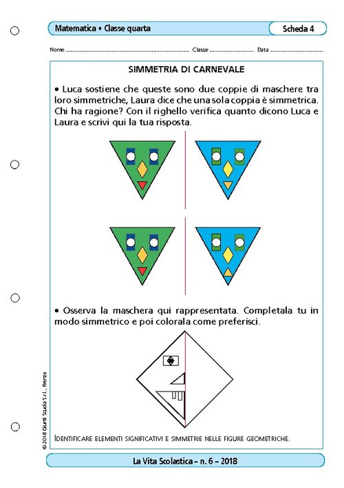 Simmetria di Carnevale | Giunti Scuola Simmetria di Carnevale | Giunti Scuola