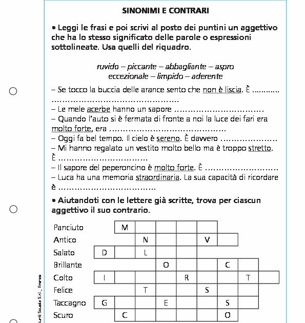 Sinonimi e contrari Giunti Scuola